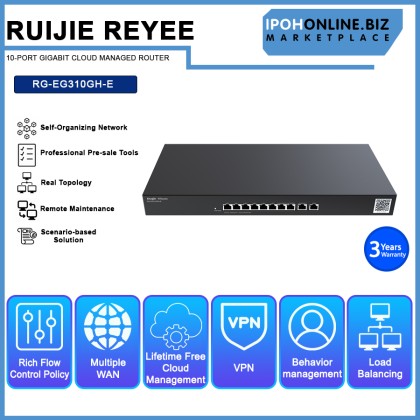 RUIJIE REYEE RG-EG310GH-E 10-PORT Gigabit Cloud Managed Router RUIJIE REYEE RG-EG310GH-E 10-PORT Gigabit Cloud Managed Router